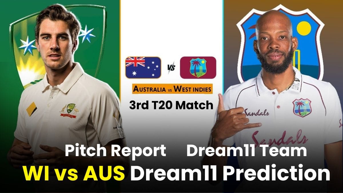 WI vs AUS Dream11 Prediction in Hindi, Dream11 Team, Fantasy Cricket, Pitch Report, 3rd T20 Match, Australia tour of West Indies 2025
